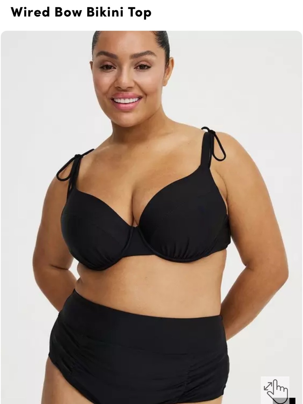TORRID Black Wired Bow Bikini Top